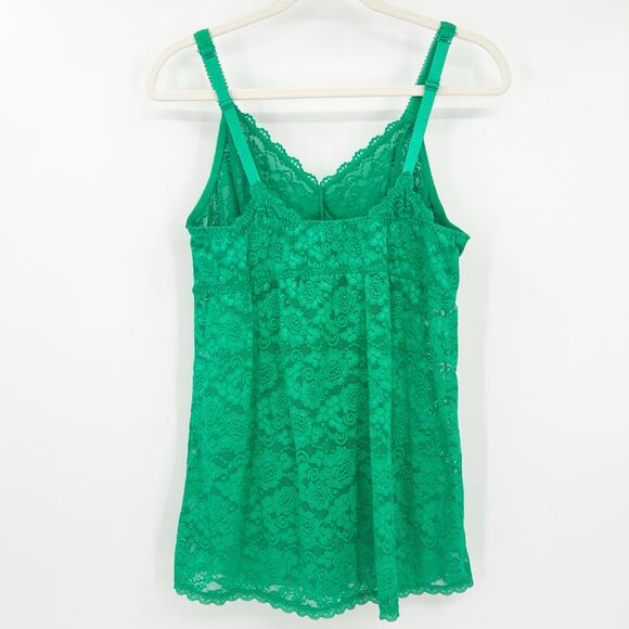 Torrid Womens Y2K Coquette V-Neck Floral‎ Lace Camisole Cami Top Size 2X Green - Picture 7 of 7